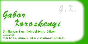 gabor koroskenyi business card