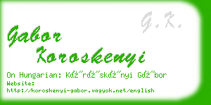 gabor koroskenyi business card